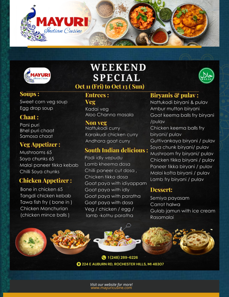 Mayuri Cusine Weekend Special