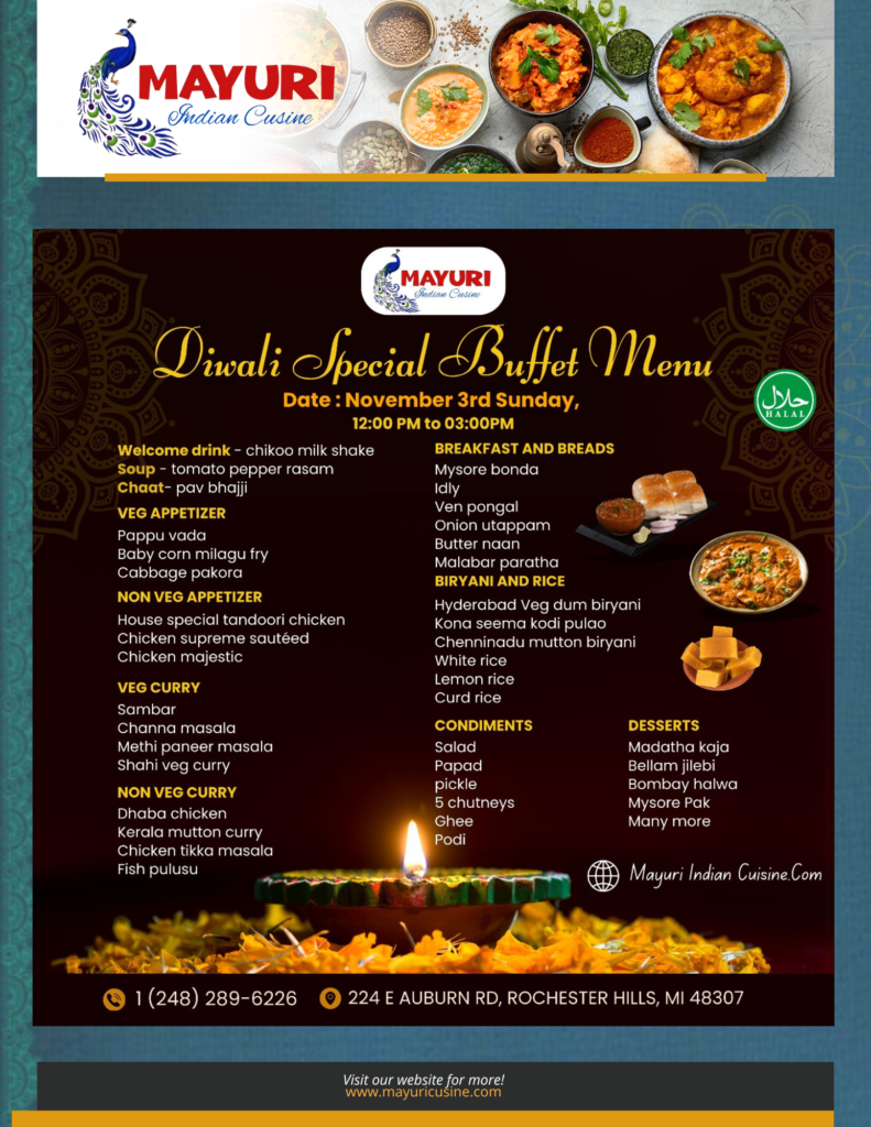 Mayuri Cusine Diwali Weekend Special